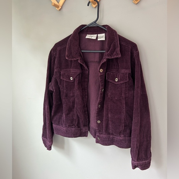 90s vintage purple corduroy cropped jacket - Picture 3 of 6